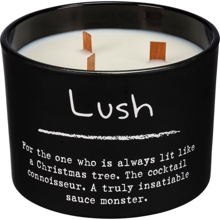 Lush Poetry Candle - Soy Wax, Glass, Wood