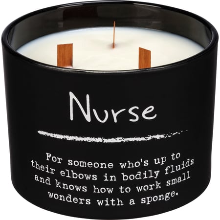 Nurse Poetry Candle - Soy Wax, Glass, Wood