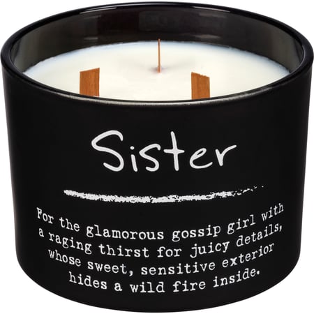 Sister Poetry Candle - Soy Wax, Glass, Wood