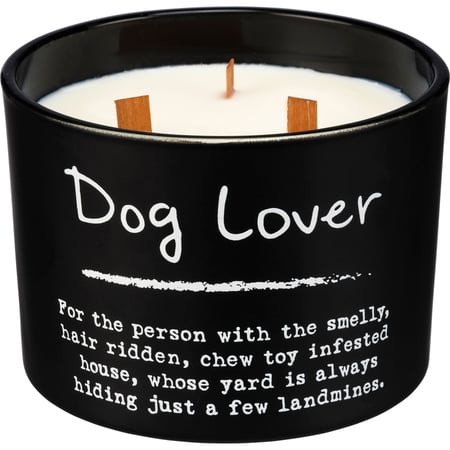 Dog Lover Poetry Candle - Soy Wax, Glass, Wood
