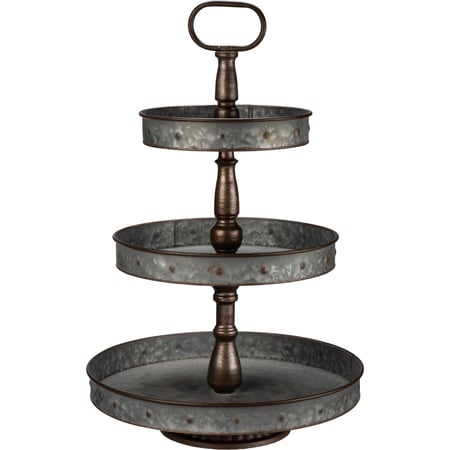 Three Tiered Round Tray - Metal