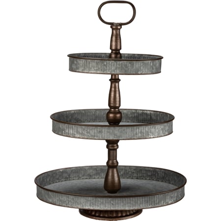 Three Tiered Oval Tray - Metal