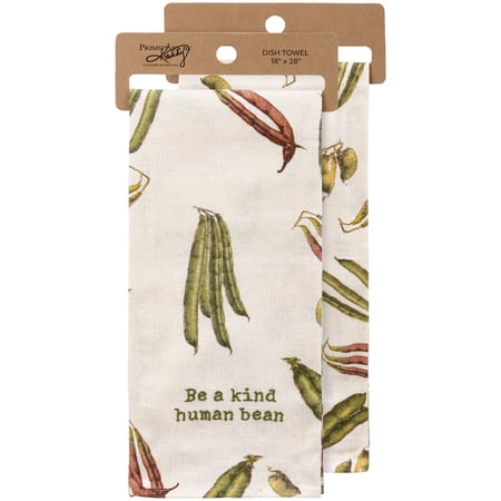 Be A Kind Human Bean Kitchen Towel - Cotton, Linen