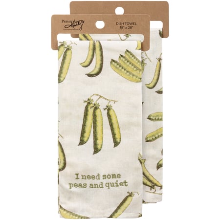I Need Some Peas And Quiet Kitchen Towel - Cotton, Linen