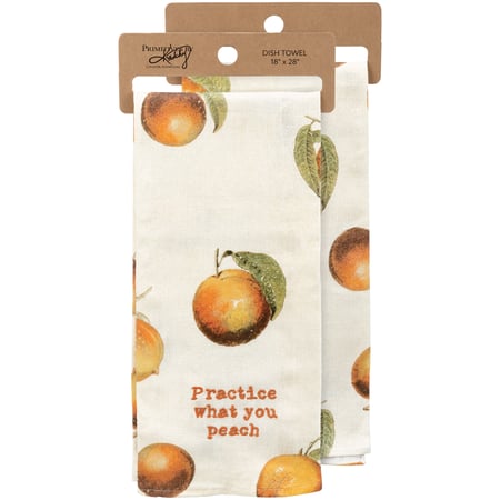 Practice What You Peach Kitchen Towel - Cotton, Linen
