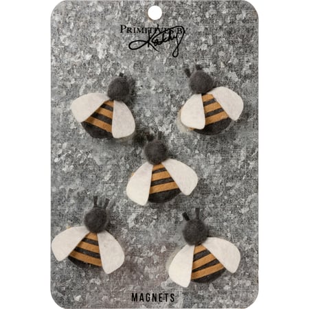 Felted Bees Magnet Set - Felt, Magnet, Metal