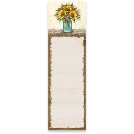 Sunflowers Vase List Pad - Paper, Magnet