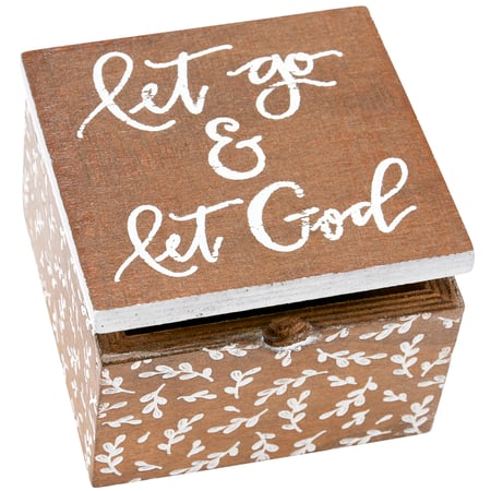 Let Go & Let God Hinged Box - Wood, Metal