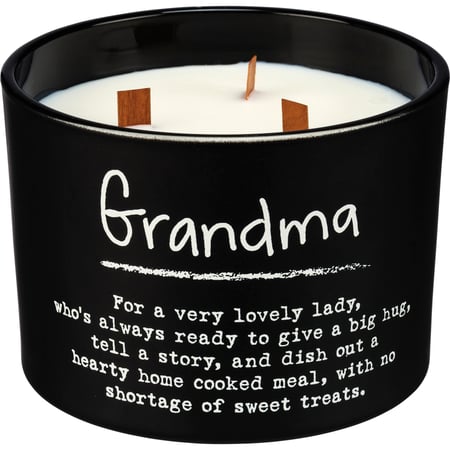 Grandma Poetry Candle - Soy Wax, Glass, Wood