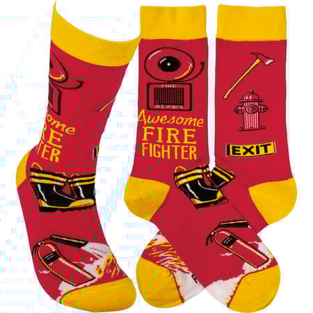 Awesome Fire Fighter Socks - Cotton, Nylon, Spandex