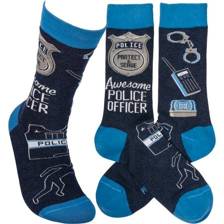 Awesome Police Officer Socks - Cotton, Nylon, Spandex