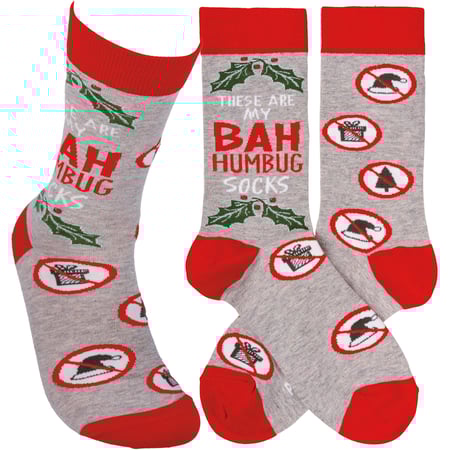 Bah Humbug Socks - Cotton, Nylon, Spandex