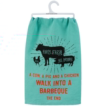 Walk Into A Barbeque The End Kitchen Towel - Cotton