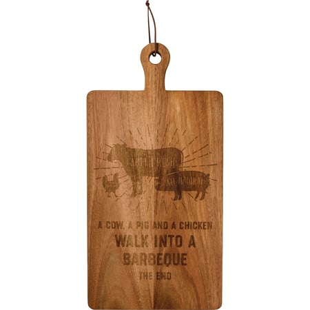 Walk Into A Barbeque The End Cutting Board - Wood, Leather