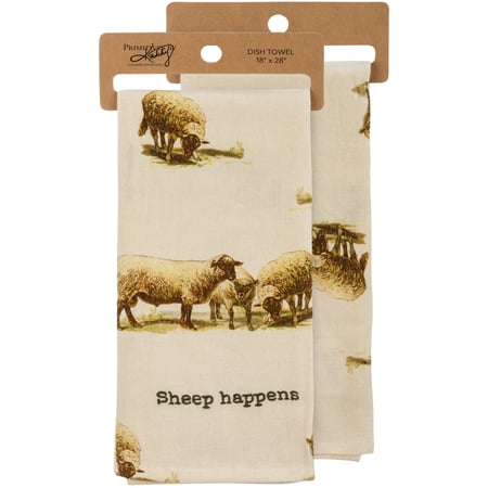 Sheep Happens Kitchen Towel - Cotton, Linen