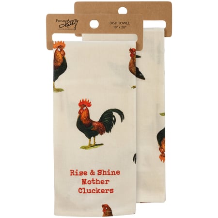 Rise & Shine Mother Cluckers Kitchen Towel - Cotton, Linen