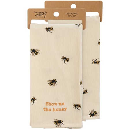 Show Me The Honey Kitchen Towel - Cotton, Linen