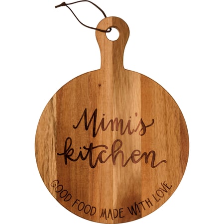 Mimi's Kitchen Food Made With Love Cutting Board - Wood, Leather