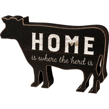 Home Is Where The Herd Is Chunky Sitter - Wood, Paper