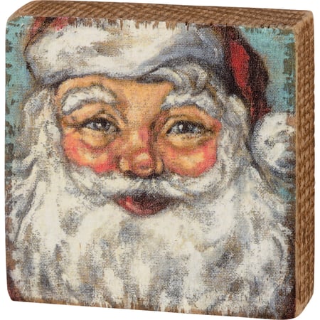Santa Block Sign - Wood