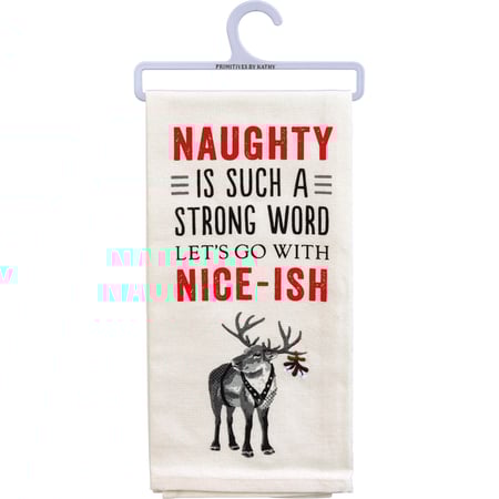 Naughty Let's Go With Niceish Kitchen Towel - Cotton