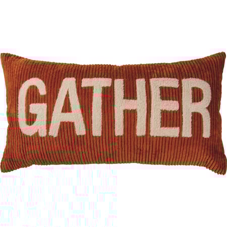 Corduroy Gather Pillow - Corduroy, Zipper