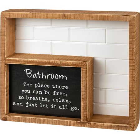 Let It All Go Inset Box Sign - Wood