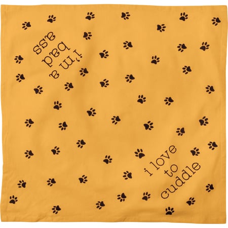 Bad Ass/Love to Cuddle Small Pet Bandana - Cotton