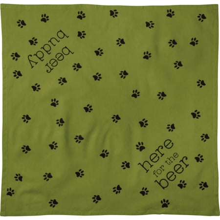 Here/Beer Buddy Large Pet Bandana - Cotton