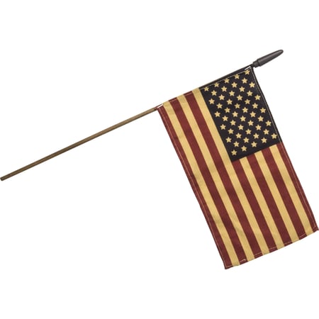 Primitive Medium American Flag - Cotton, Wood