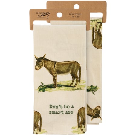 Don't Be A Smart Ass Kitchen Towel - Cotton, Linen