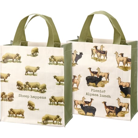 Sheep Happens Daily Tote - Post-Consumer Material, Nylon
