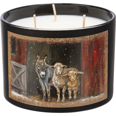 Snowy Farm Family Candle - Soy Wax, Glass, Cotton