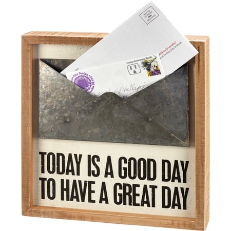 Today Is A Good Day Inset Box Sign - Wood, Metal