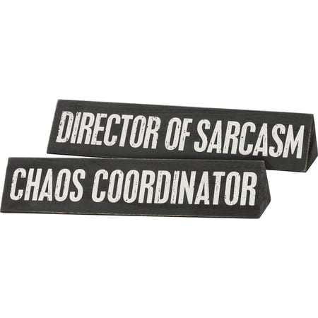 Chaos Coordinator Desk Plate - Wood