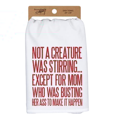 Not A Creature Was Stirring Except Kitchen Towel - Cotton, Glitter