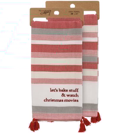 Let's Bake Stuff & Watch Movies Kitchen Towel - Cotton