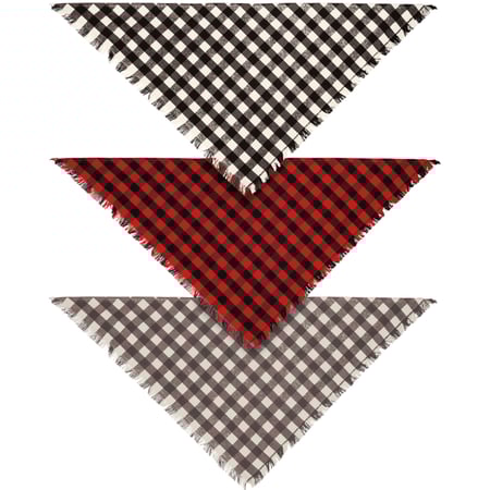 Buffalo Check Large Pet Bandana Set - Cotton