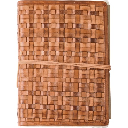 Woven Leather Journal - Leather, Paper