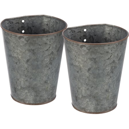 Galvanized Wall Bucket Set - Metal