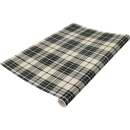 Black And White Plaid Paper Table Runner - Paper