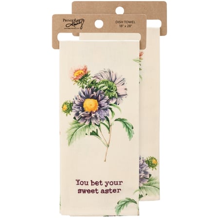 You Bet Your Sweet Aster Kitchen Towel - Cotton, Linen