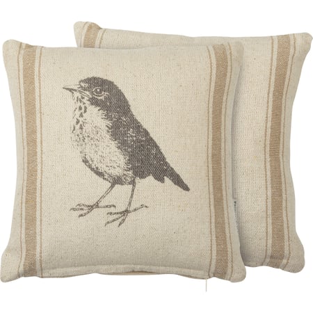 Sparrow Pillow - Cotton, Zipper