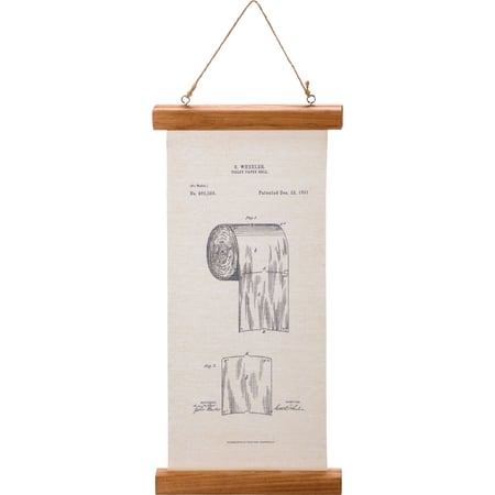 Toilet Paper Wall Decor - Canvas, Wood, Jute