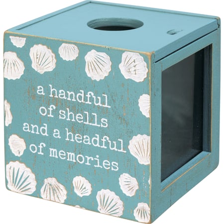 Headful Of Memories Shell Holder - Wood, Glass