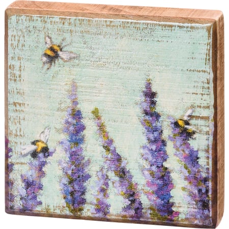 Lavender Block Sign - Wood