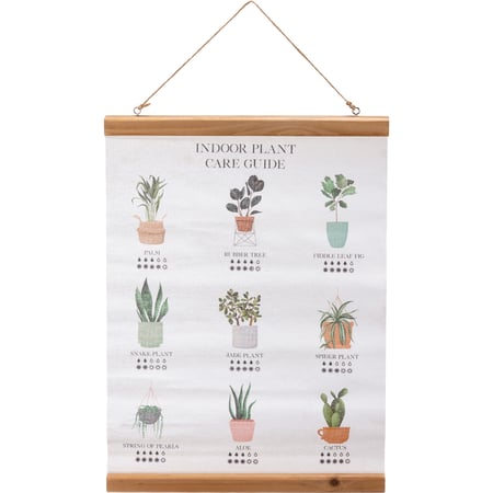 Indoor Plant Guide Wall Decor - Canvas, Wood, Jute