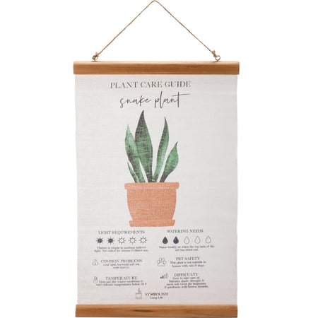 Snake Plant Guide Wall Decor - Canvas, Wood, Jute