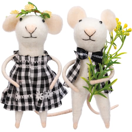 Sam And Sue Mice Critter Set - Felt, Polyester, Plastic