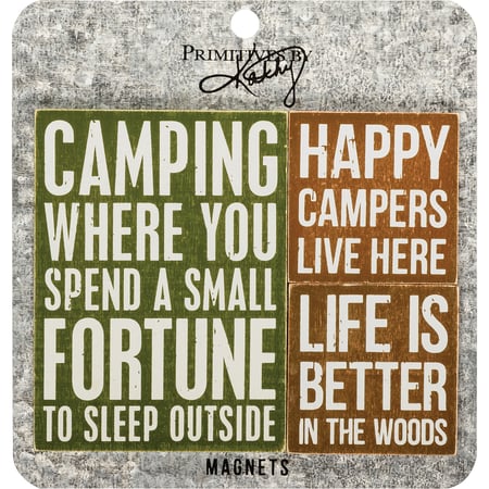 Happy Campers Magnet Set - Wood, Metal, Magnet